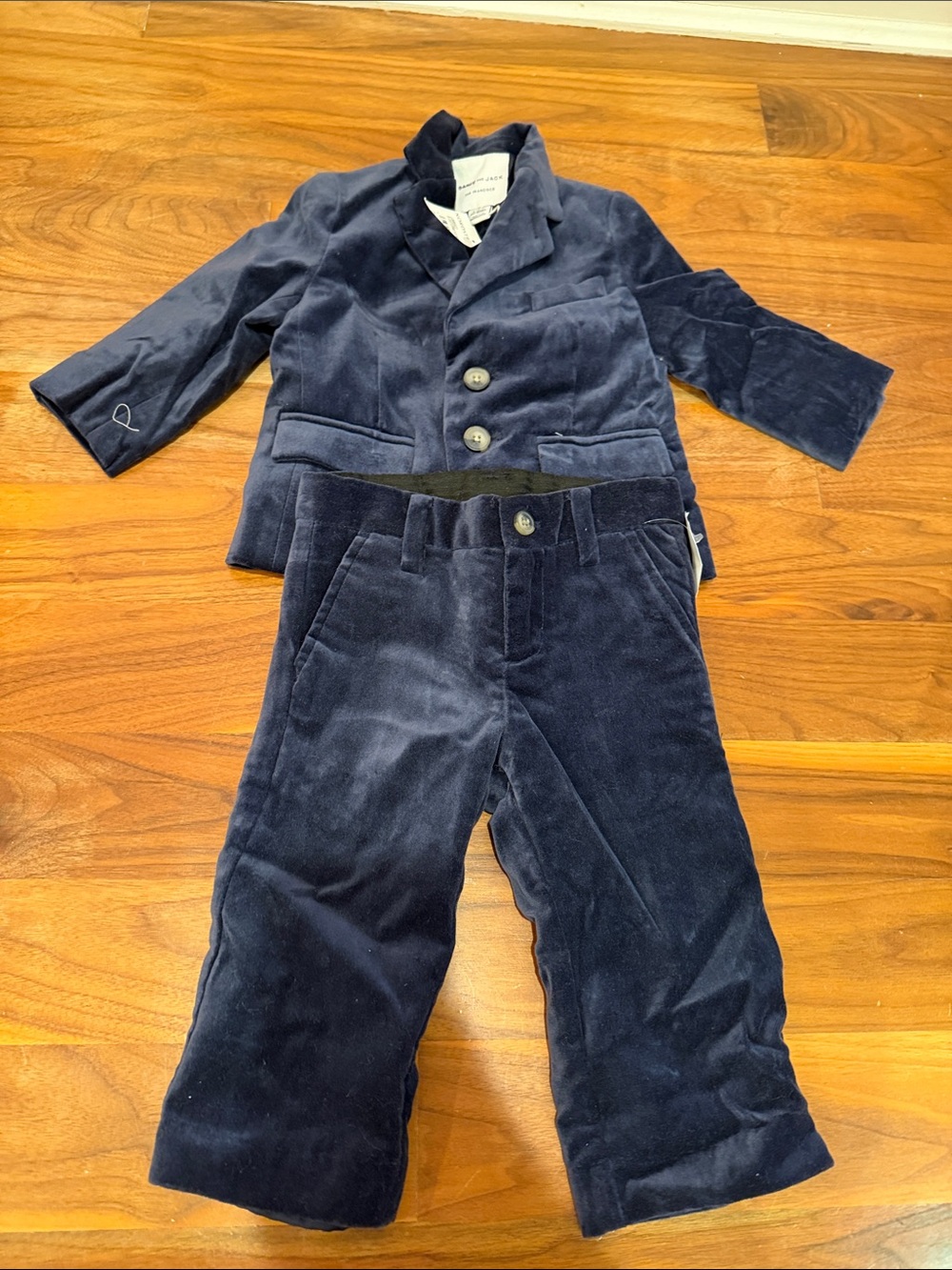 Janie and Jack Navy Velvet Corduroy Dress Pants with Matching Jacket
